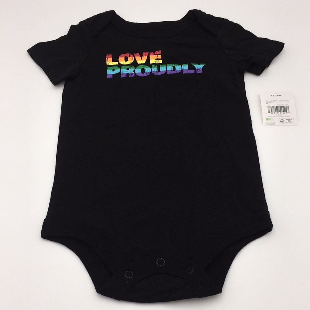 Love Proudly Infant Baby Onesie Bodysuit Size 12-18M Pride